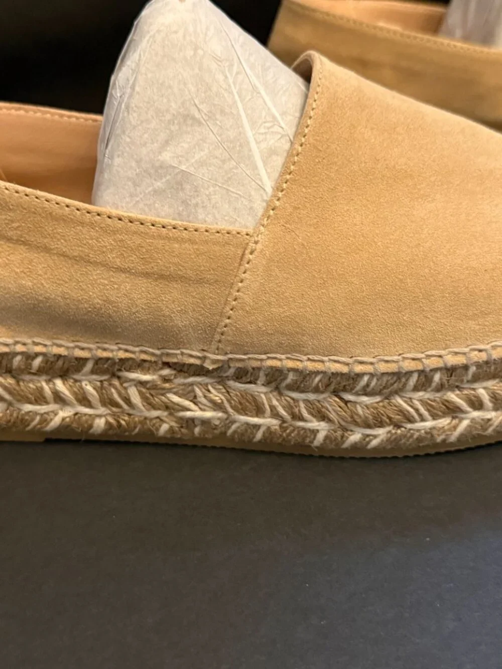 Gaimo Cream Suede Espadrille Wedges (EU 39)